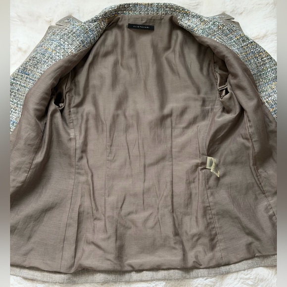Elie Tahari Gray Tweed & Linen Blazer-Xs/S - Picture 8 of 16